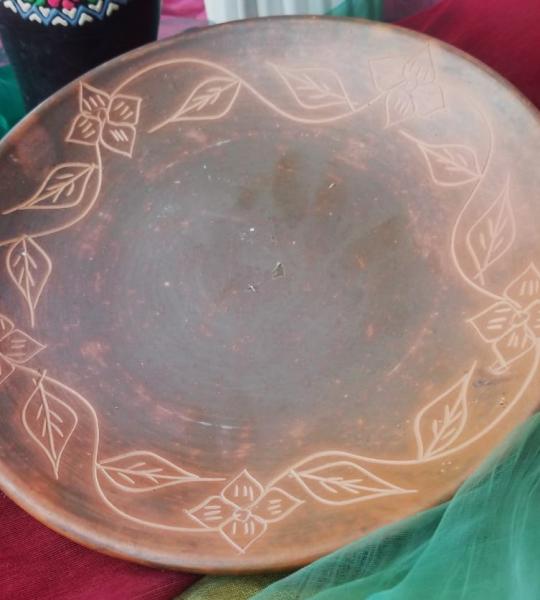 Terracotta Floral Platter